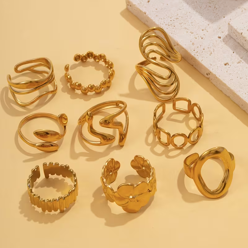 Vintage Gold Ring Set