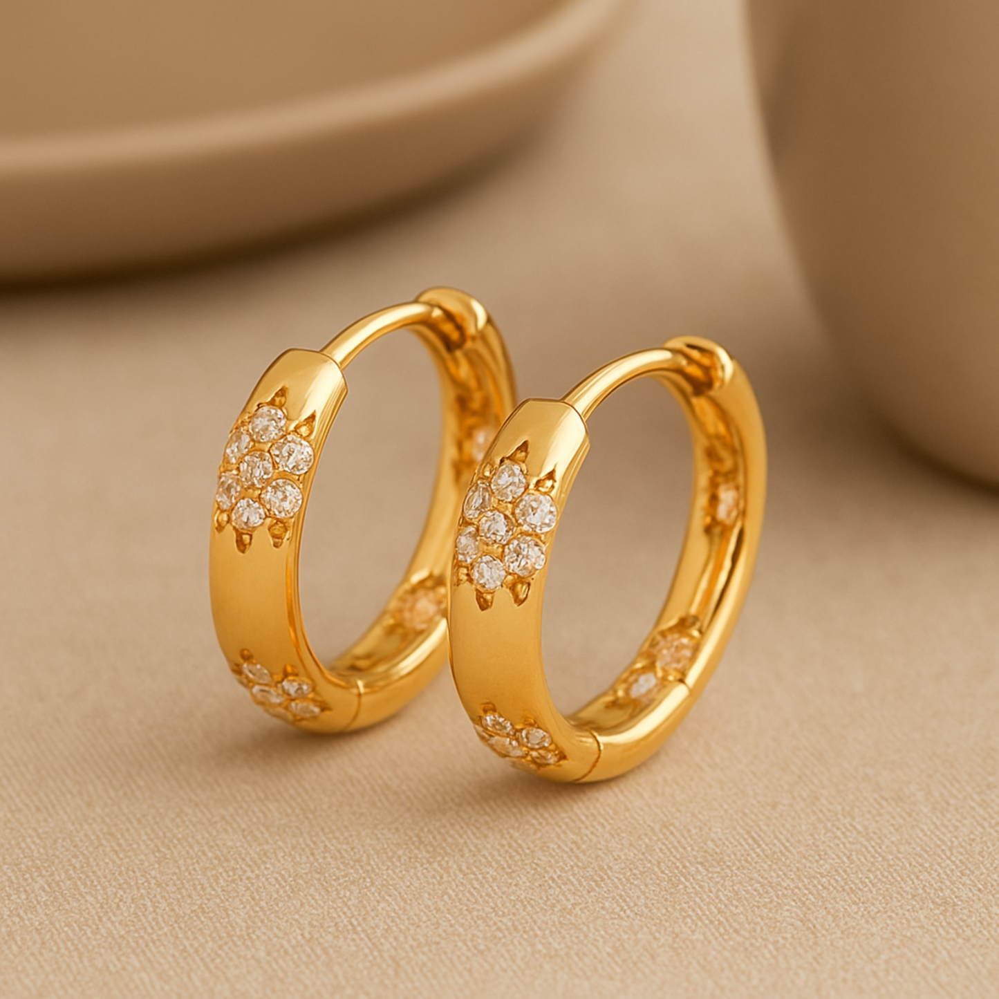 Gold Flower-Shaped Earrings