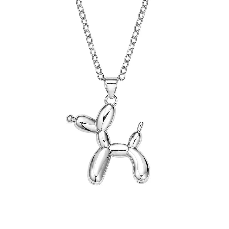 Dog Balloon Necklace - Gold and Silver