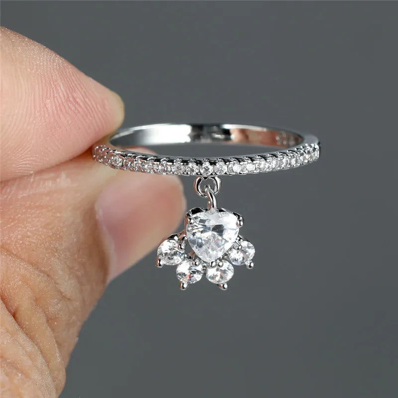 Paw & Heart Ring – Gold and Silver Effect