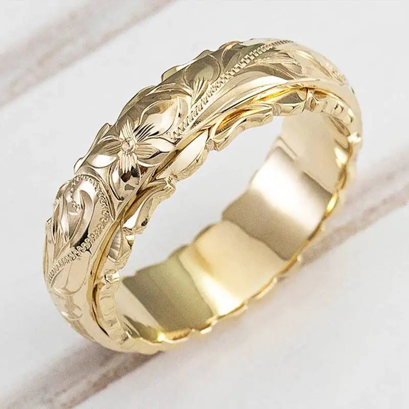 Gold Flower Ring Inspired by Antiques