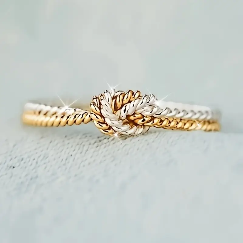 Knotted Ring in Gold & Silver
