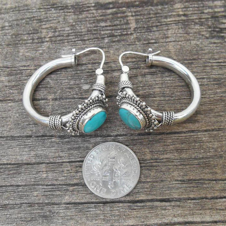 Elegant Sterling Silver Earrings with Turquoise