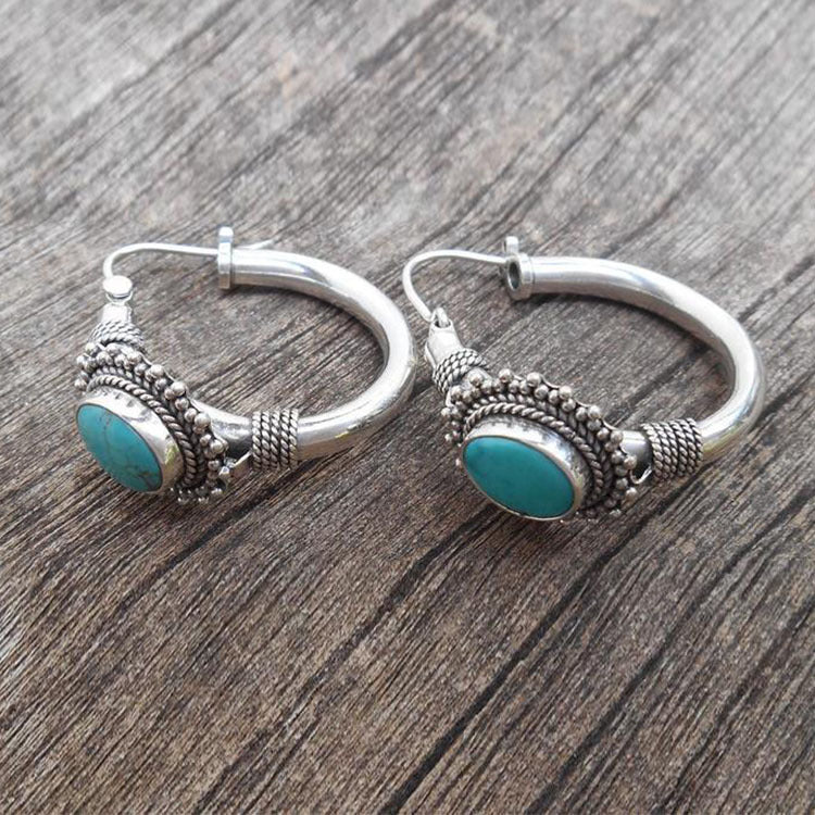 Elegant Sterling Silver Earrings with Turquoise