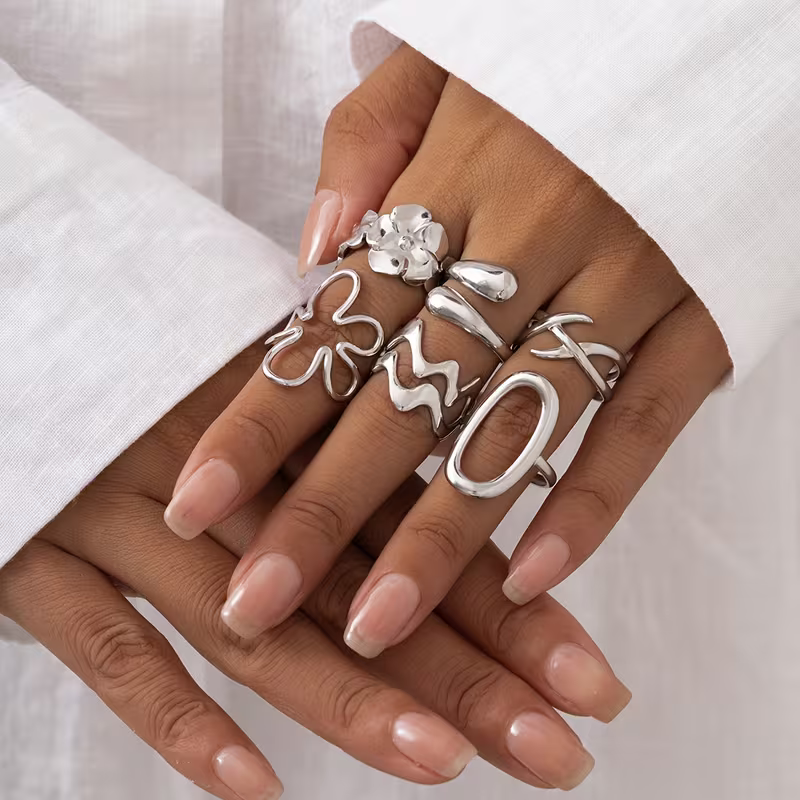 Luxe Geometric Ring Set