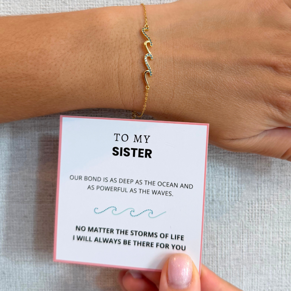 To My Sister – Always Together Wave Bracelet