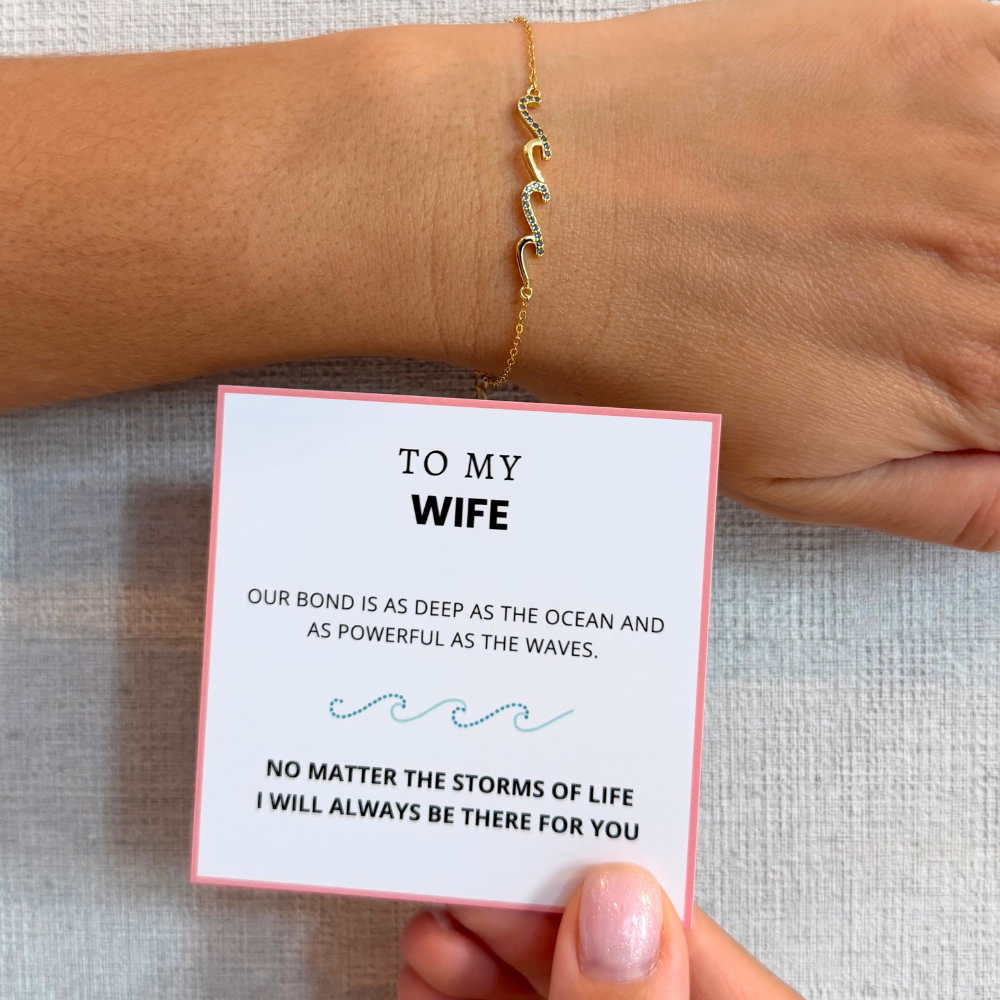 To My Wife – Always Together Wave Bracelet