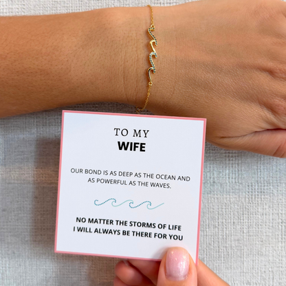 To My Wife – Always Together Wave Bracelet