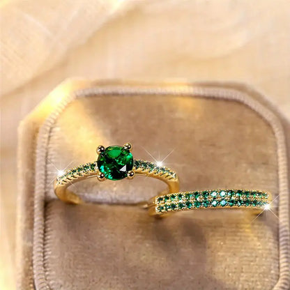 Emerald Duo Ring Set