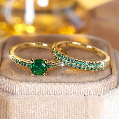 Emerald Duo Ring Set