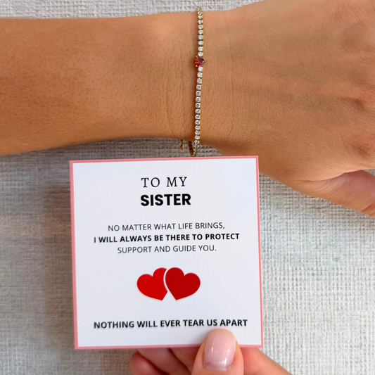 To My Sister – Protective Heart Bracelet