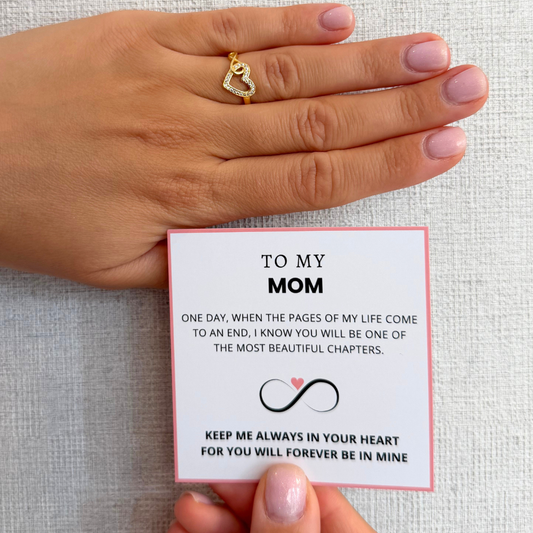To My Mom – Infinity Heart Ring | Adjustable