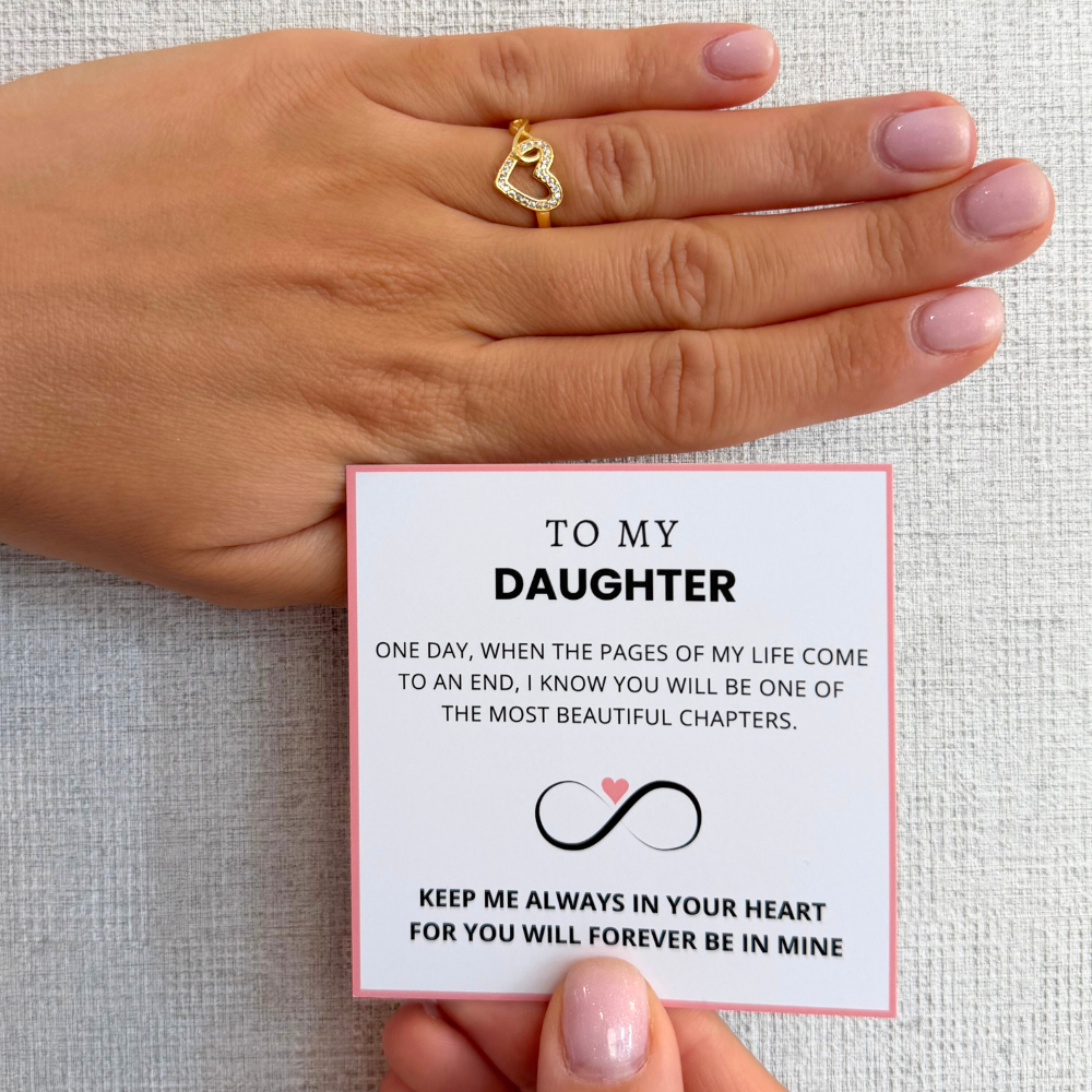 To My Daughter – Infinity Heart Ring | Adjustable