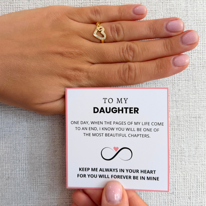 To My Daughter – Infinity Heart Ring | Adjustable