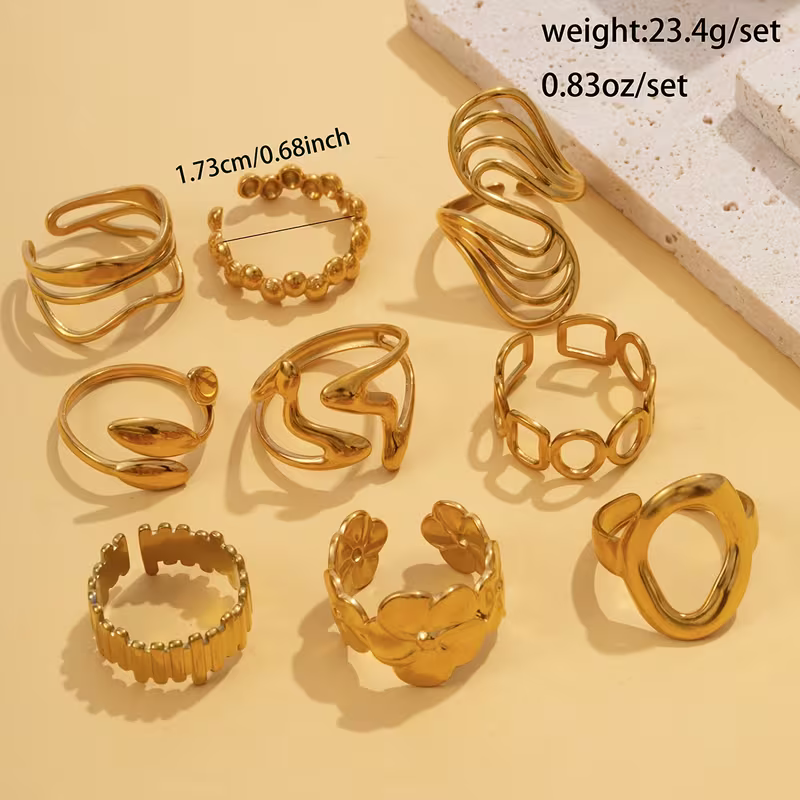 Vintage Gold Ring Set
