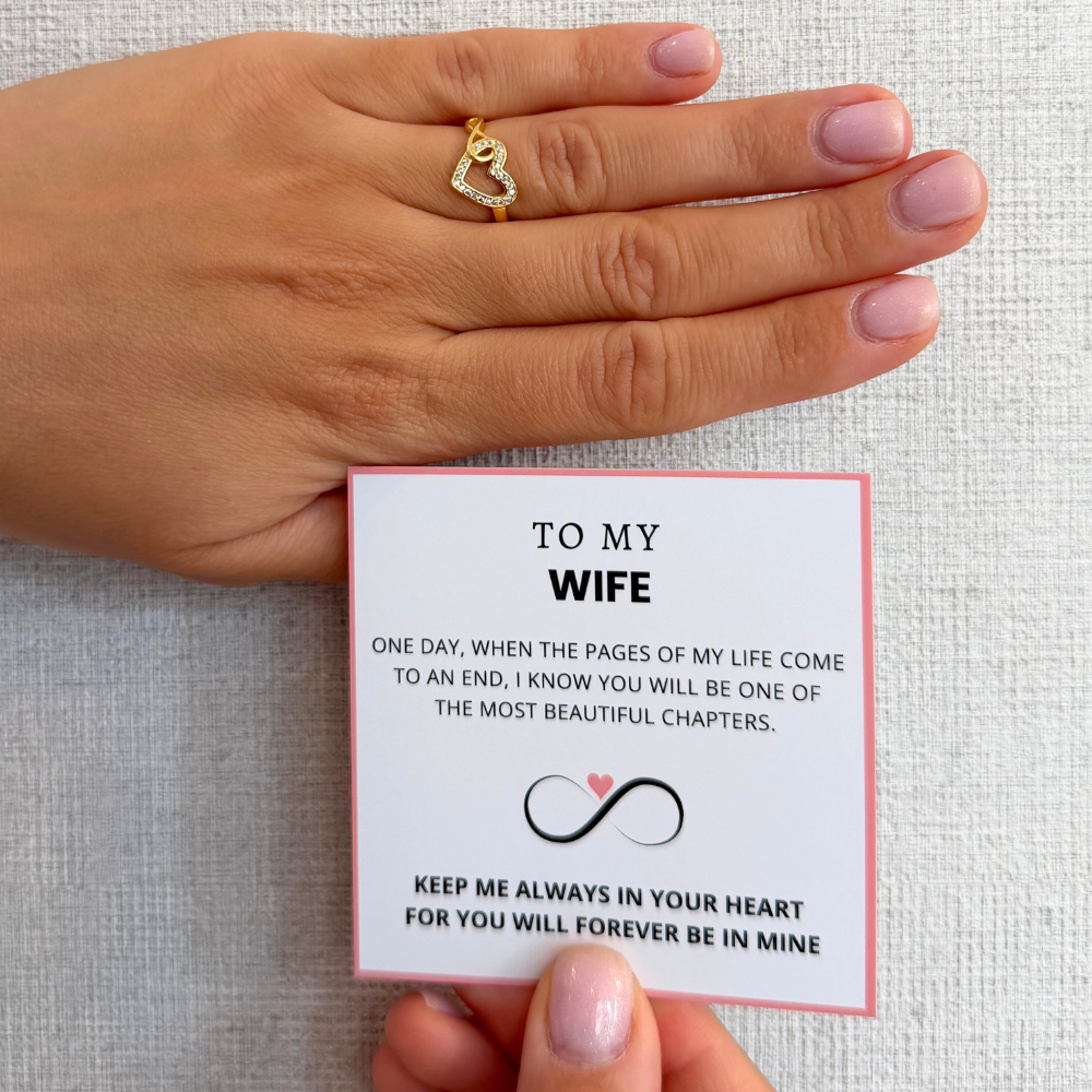 To My Wife – Infinity Heart Ring | Adjustable