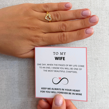 To My Wife – Infinity Heart Ring | Adjustable