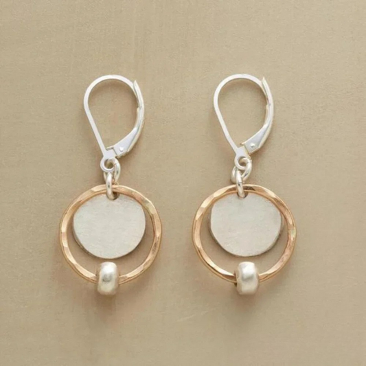 Gold and Silver Pearl Earrings