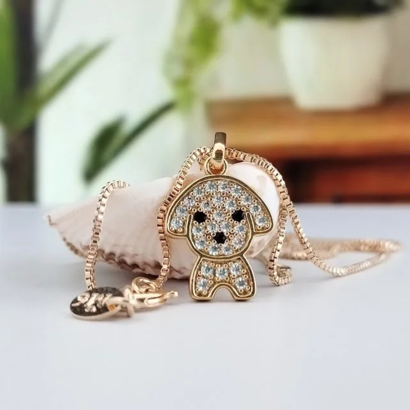 Gold Poodle Pendant Necklace