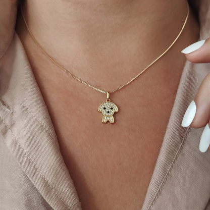 Gold Poodle Pendant Necklace