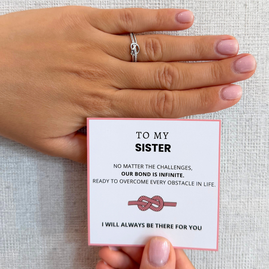 To My Sister – Infinity Knot Ring | Adjustable