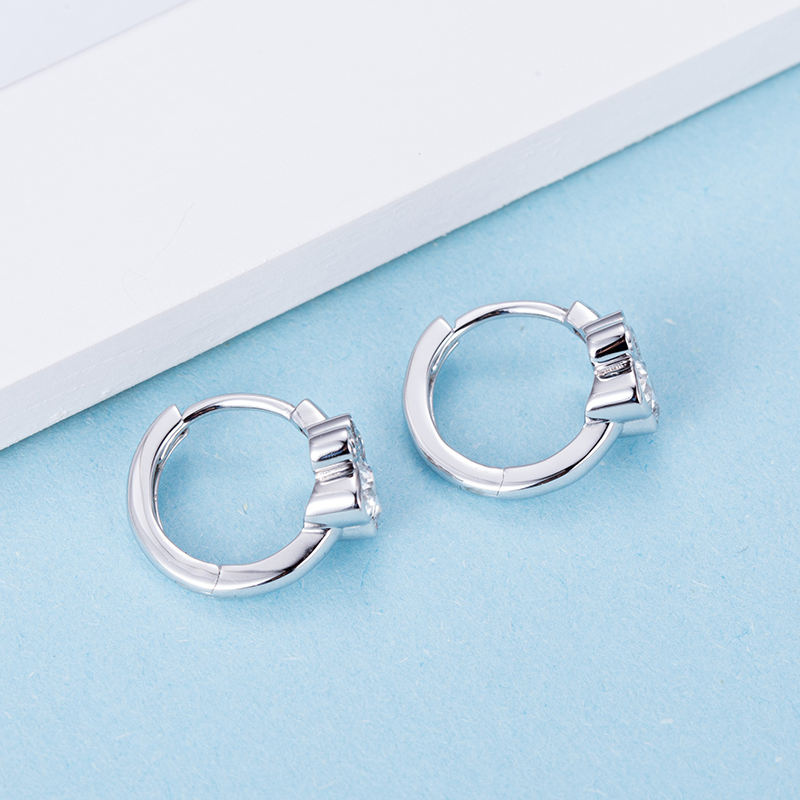 Small hoop earrings with paw print design