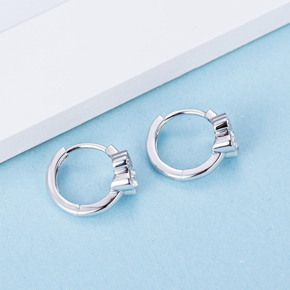 Small hoop earrings with paw print design