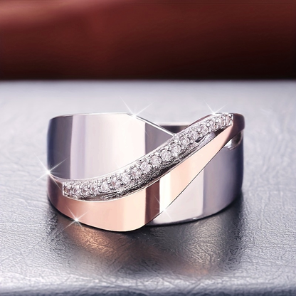 Elegant Sparkling Rose Gold Ring