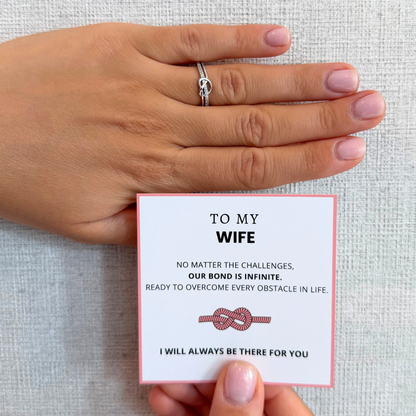 To My Wife – Infinity Knot Ring | Adjustable