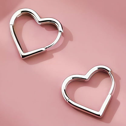 Gold Heart Stainless Steel Earrings