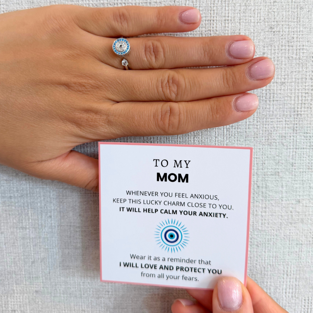 To My Mom – Evil Eye Fidget Ring | Adjustable