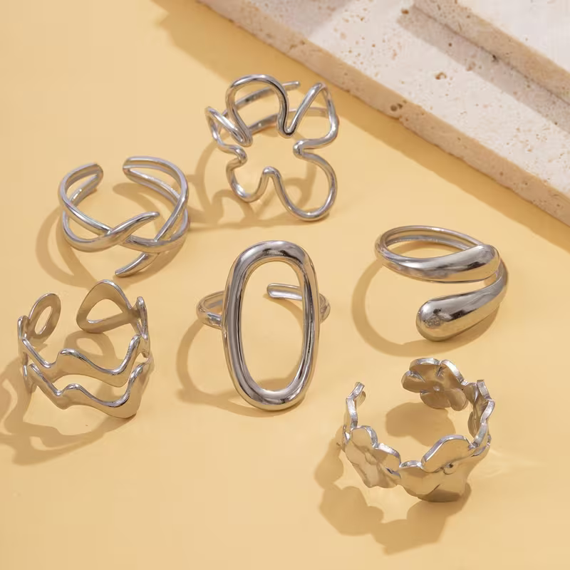 Luxe Geometric Ring Set