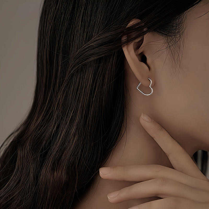 Gold Heart Stainless Steel Earrings