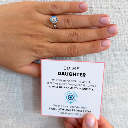 To My Daughter – Evil Eye Fidget Ring | Adjustable