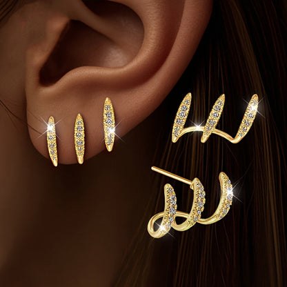 Elegant Three-Claw Rhinestone Earrings