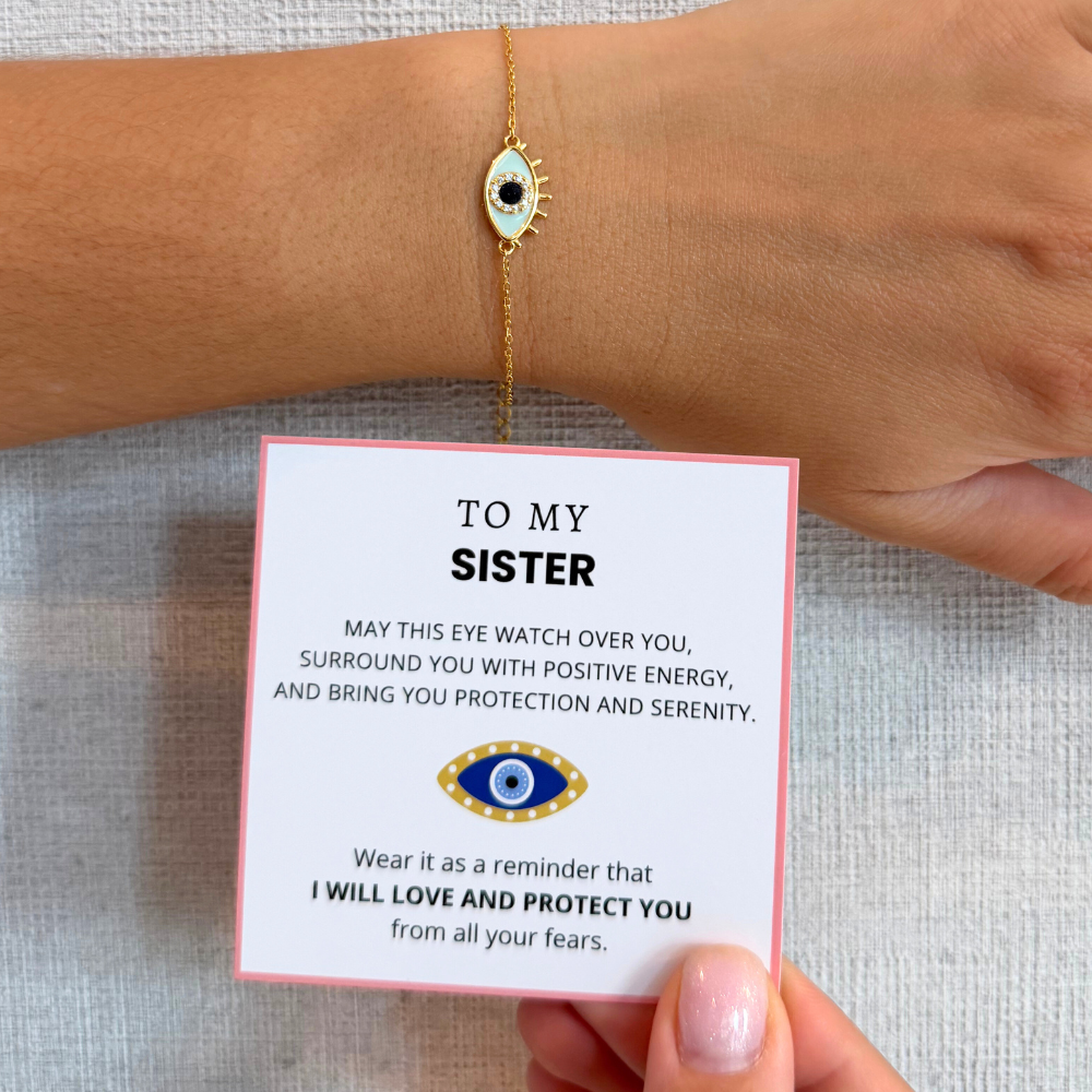 To My Sister – Positive Energy Evil Eye Bracelet