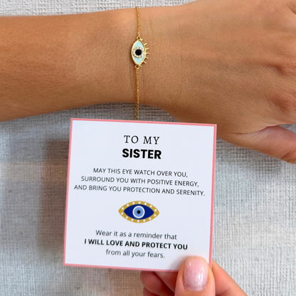 To My Sister – Positive Energy Evil Eye Bracelet