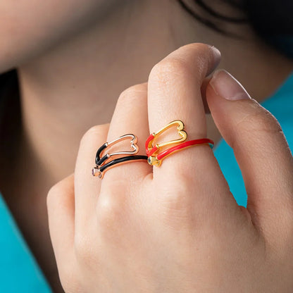 Stethoscope Ring with Lucky Heart Stone