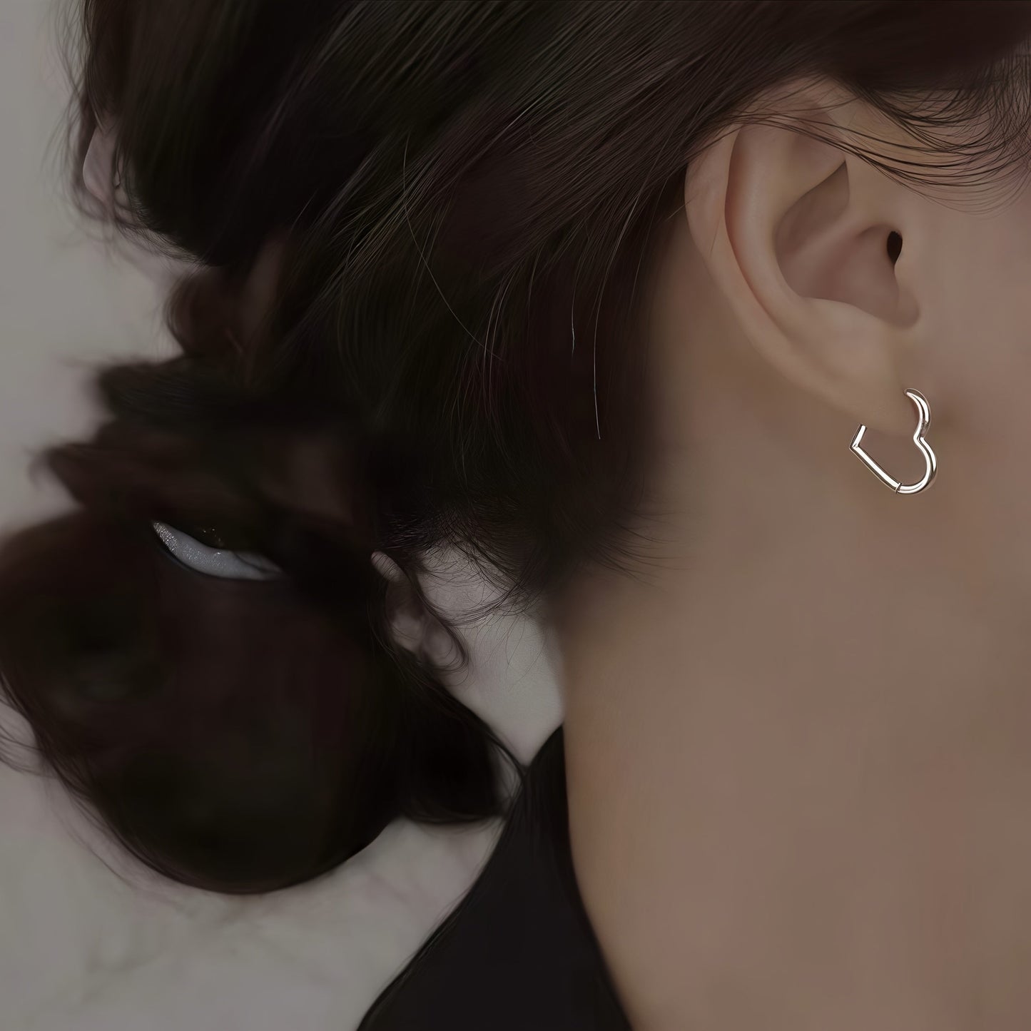 Gold Heart Stainless Steel Earrings