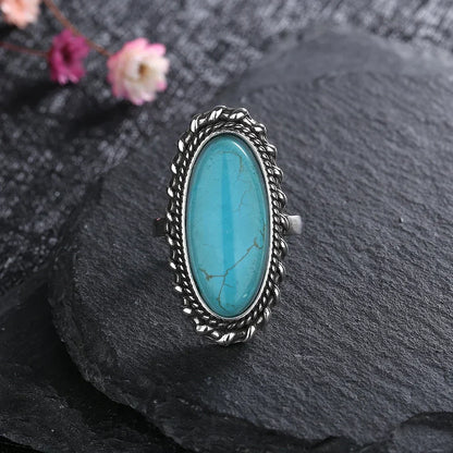 Vintage Sterling Silver Statement Ring with Turquoise