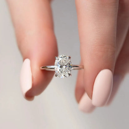 Elegant Oval Crystal Promise Ring