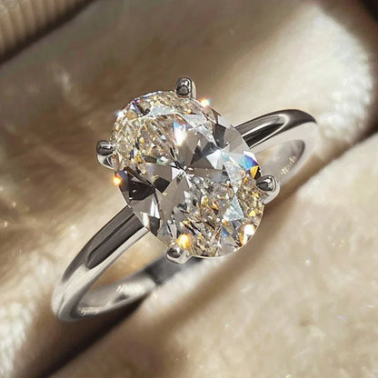 Elegant Oval Crystal Promise Ring