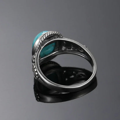 Eternal Silver Oval Ring with Turquoise