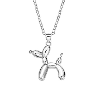 Dog Balloon Necklace - Gold and Silver