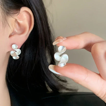 Sterling Silver and 18K Gold Flower-Shaped Earrings