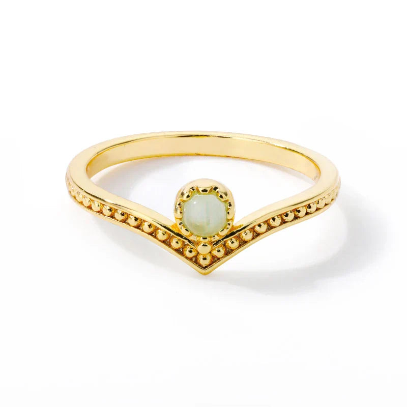 Elegant Gold Water Drop Opal Crown Ring