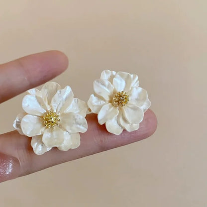 Chic White Acrylic Stud Earrings