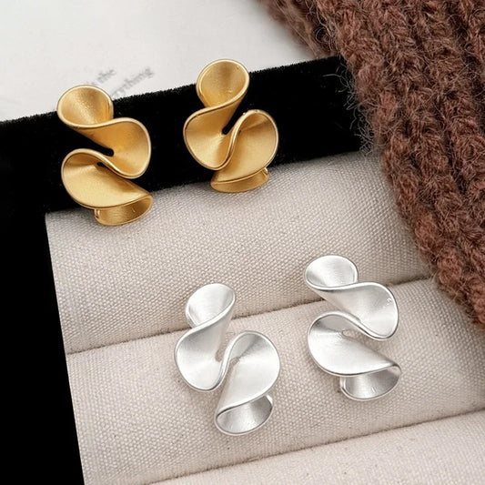 Sterling Silver and 18K Gold Flower-Shaped Earrings