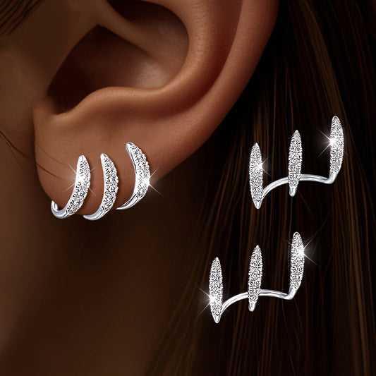Elegant Three-Claw Rhinestone Earrings