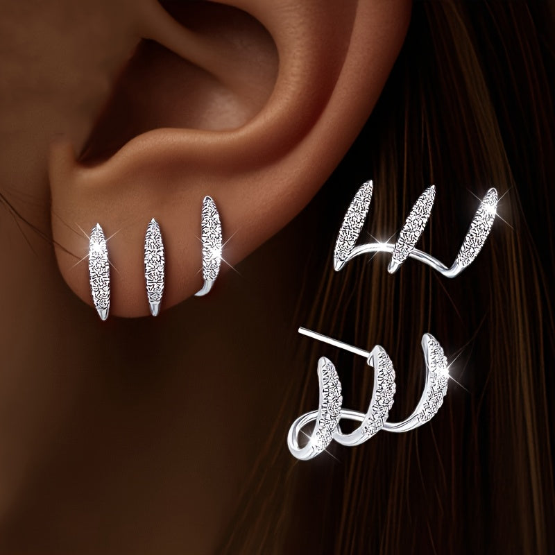 Elegant Three-Claw Rhinestone Earrings